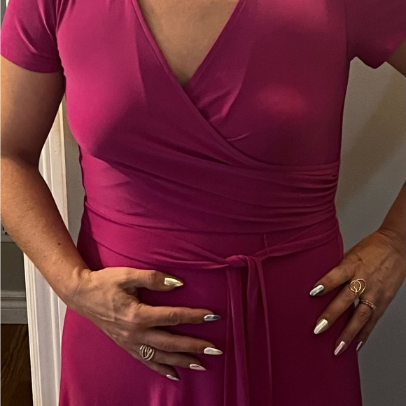 Eliza J Pink Midi Wrap Dress - Picture 6 of 9